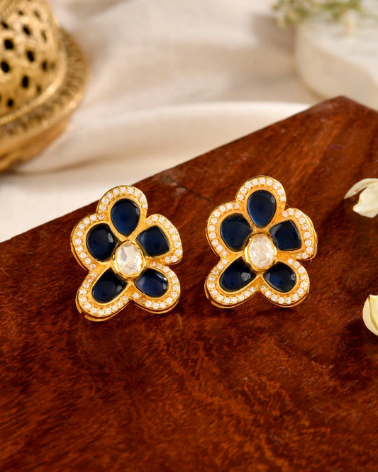 Blue Flower Studs