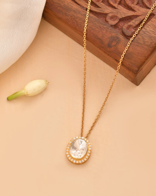 Oval Open Polki Pendant