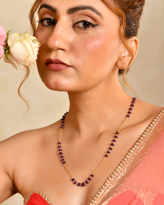 Purple Bloom Beads Mala