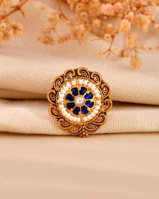 Blue Enamel Antique Ring