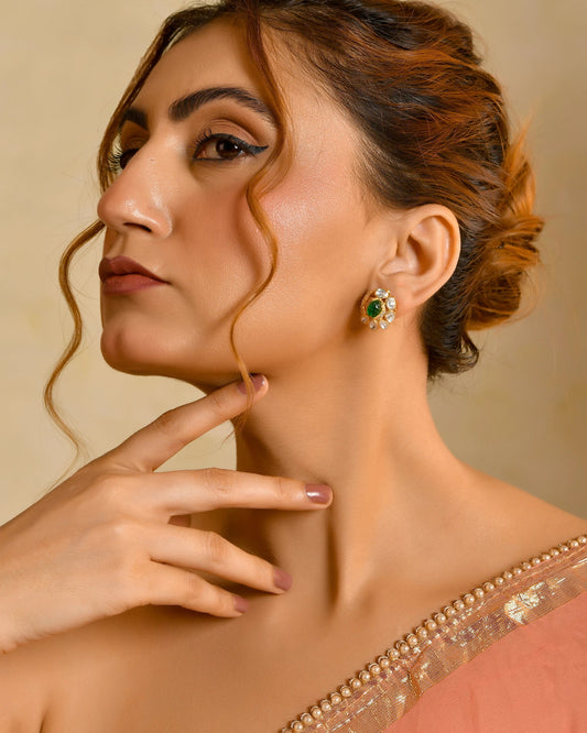 Studded Green Earring