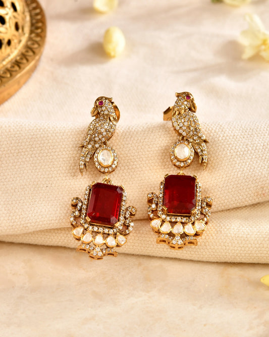 Parrot Ruby Earrings