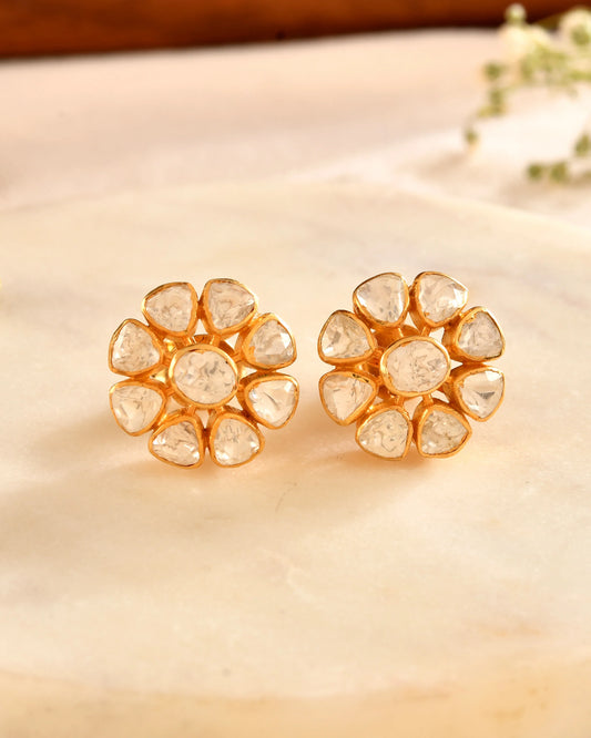Round Polki Earrings